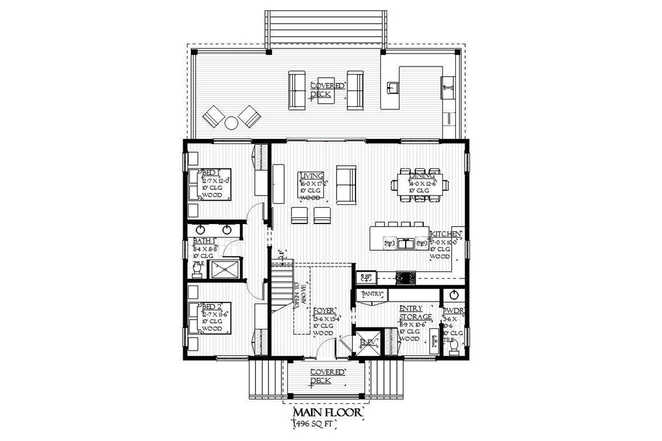 Southern House Plan - Caliza 26527 - 1st Floor Plan