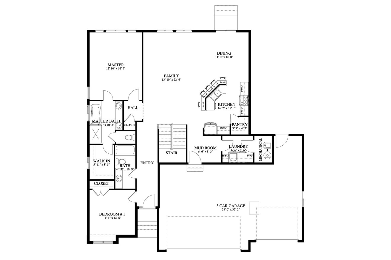Cottage House Plan - Alderwood 26710 - 1st Floor Plan