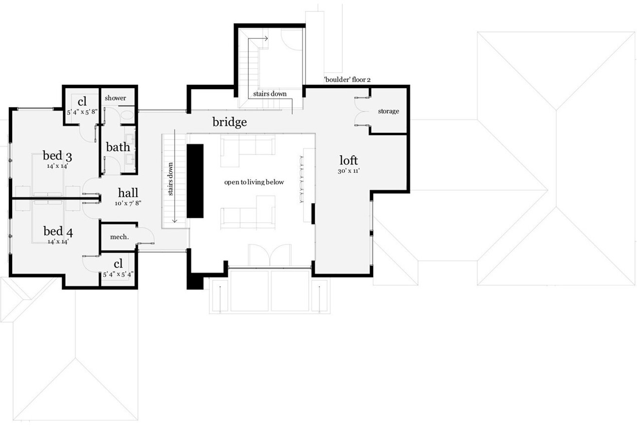 Secondary Image - Modern House Plan - Boulder 26815 - 2nd Floor Plan