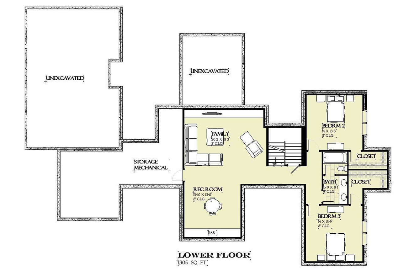Modern House Plan - Denali 27291 - Basement Floor Plan