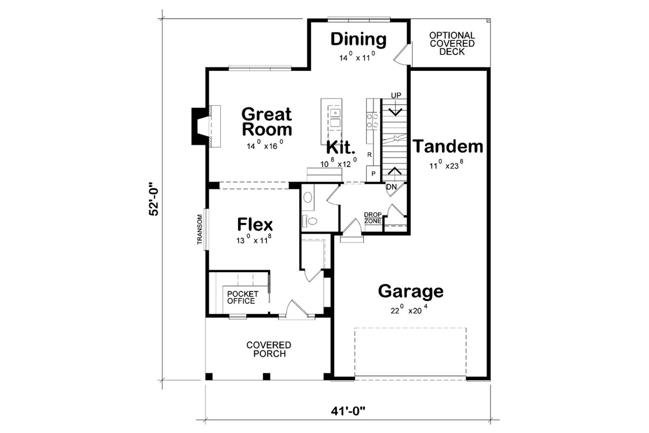 Craftsman House Plan - Windsor Cottage 27441 - 1st Floor Plan