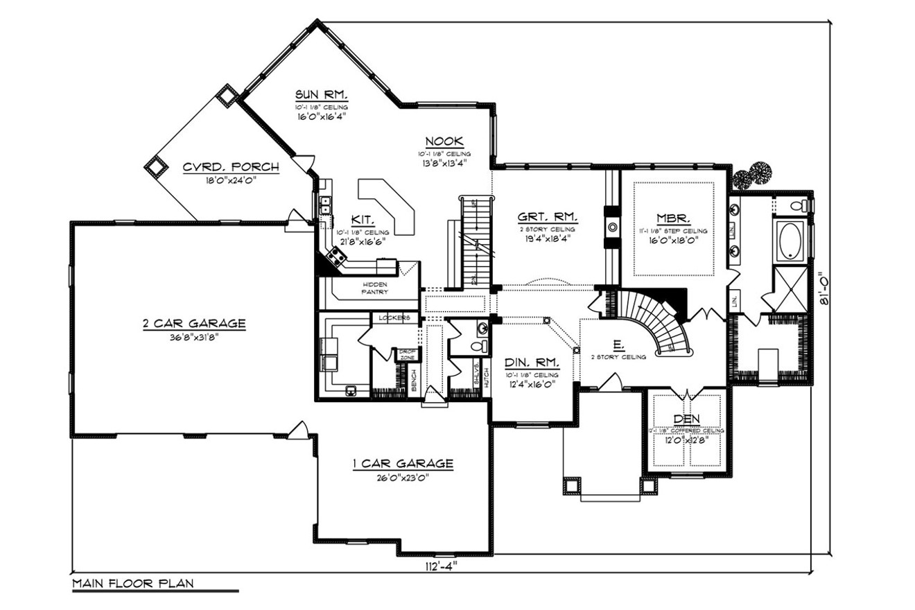 Traditional House Plan - 27478 - 1st Floor Plan