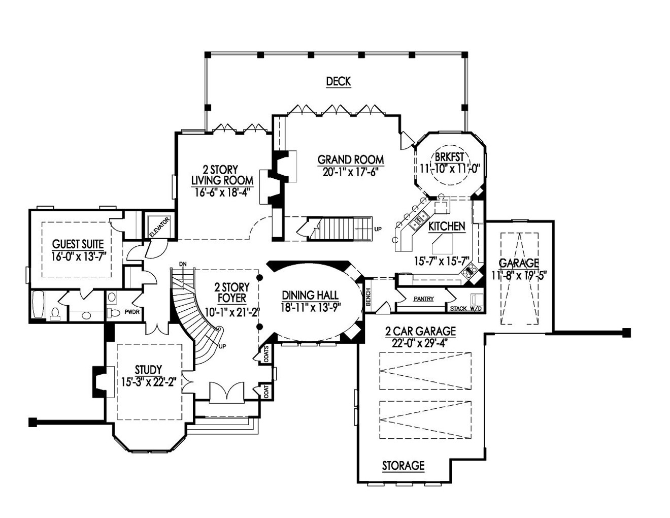 European House Plan - 27930 - 1st Floor Plan