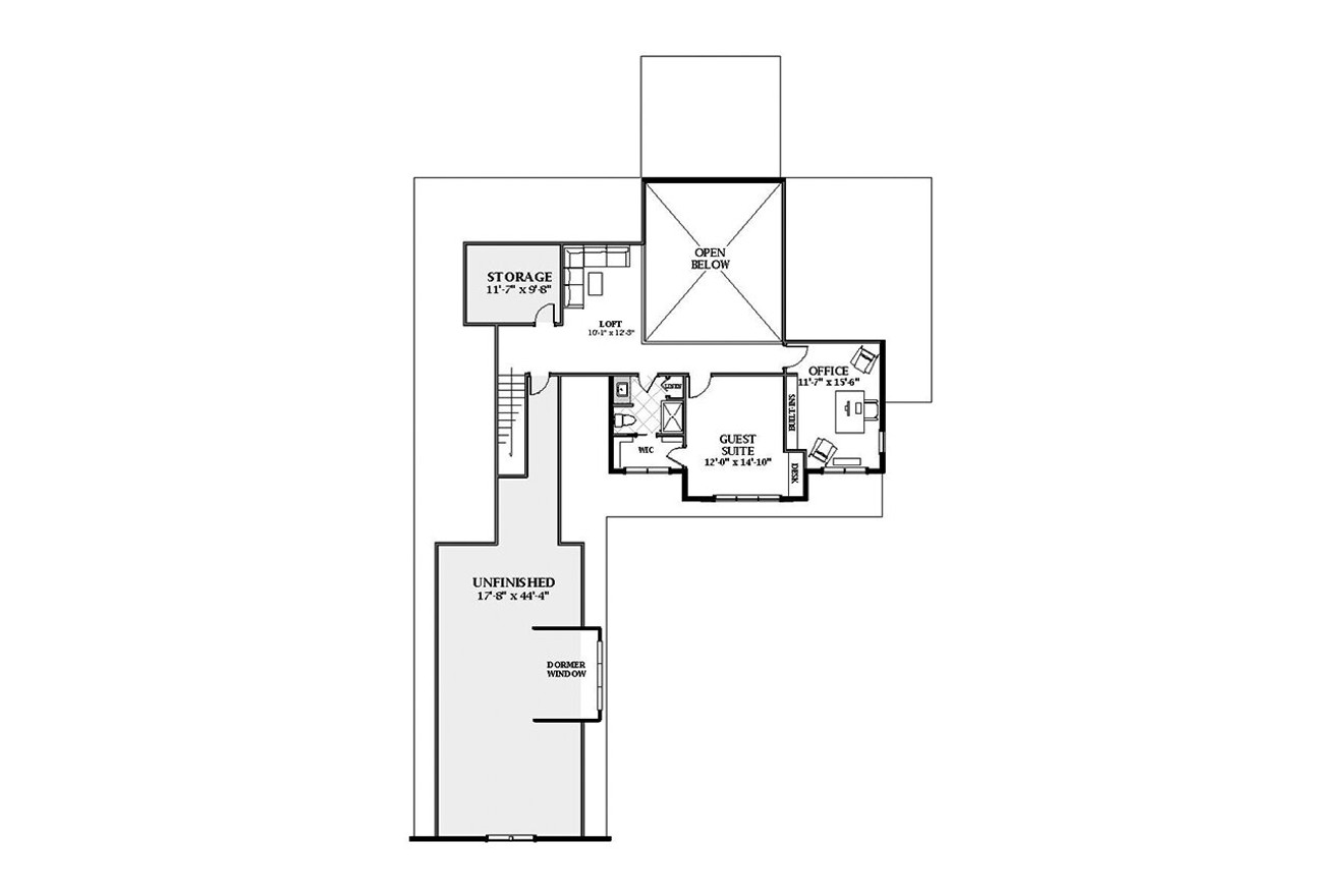 Secondary Image - Farmhouse House Plan - Wellspring 27954 - 2nd Floor Plan