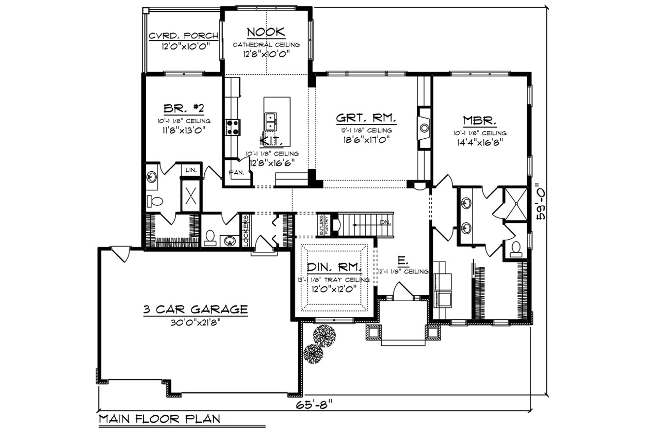 Craftsman House Plan - 27985 - 1st Floor Plan