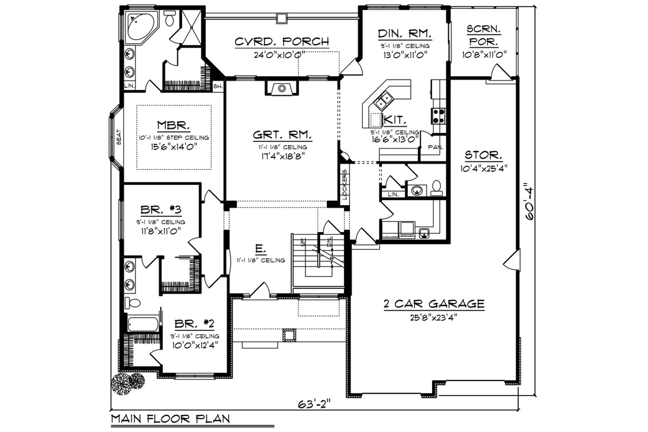 Ranch House Plan - 28039 - 1st Floor Plan