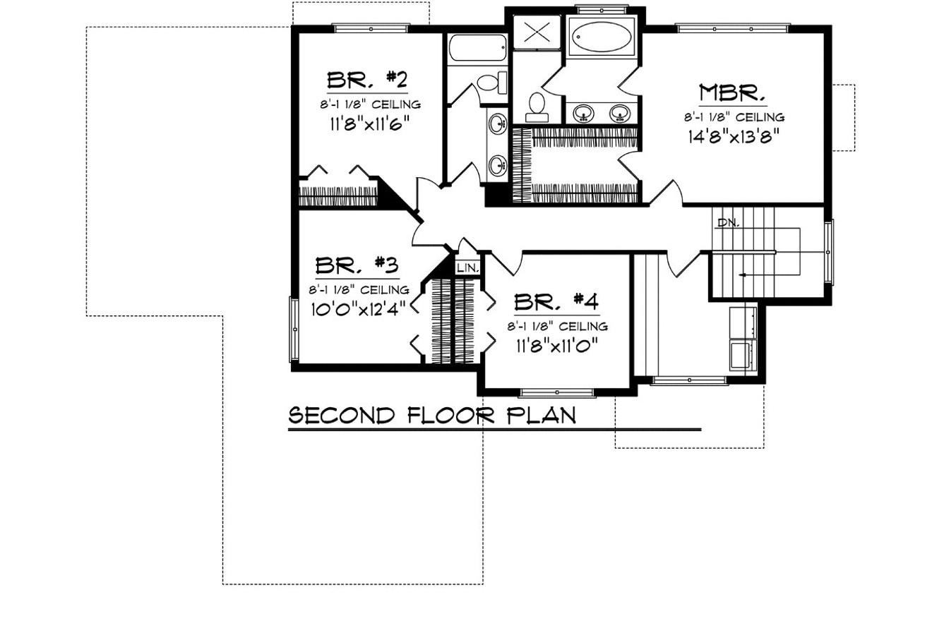 Secondary Image - Traditional House Plan - 28120 - 2nd Floor Plan