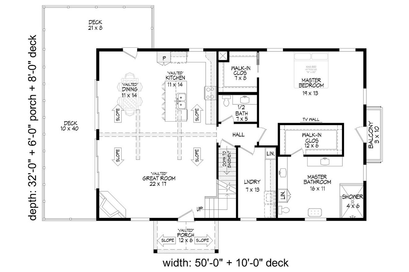 Craftsman House Plan - Lake Lure Mountains 28196 - 1st Floor Plan