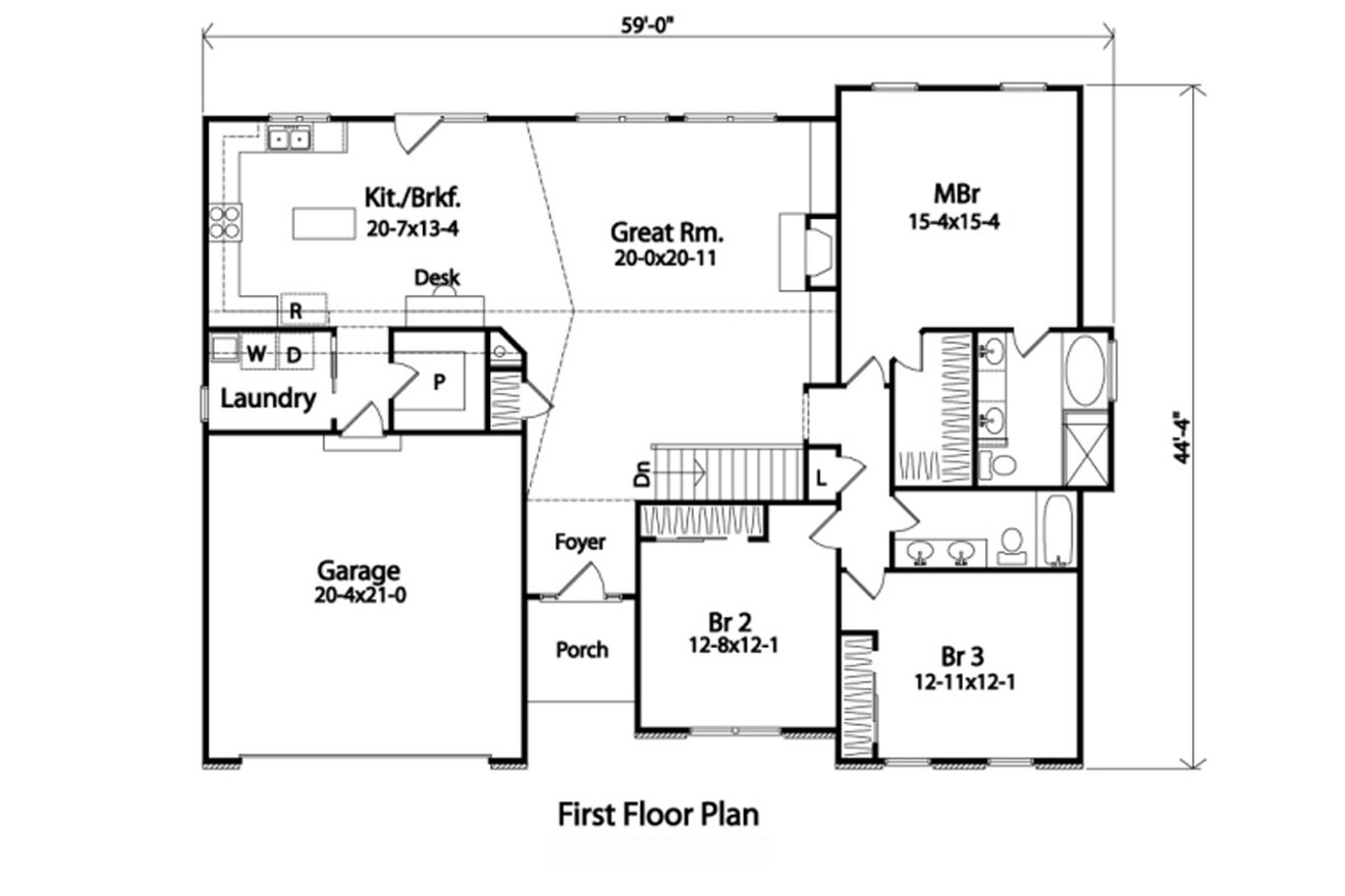 Ranch House Plan - 28249 - 1st Floor Plan