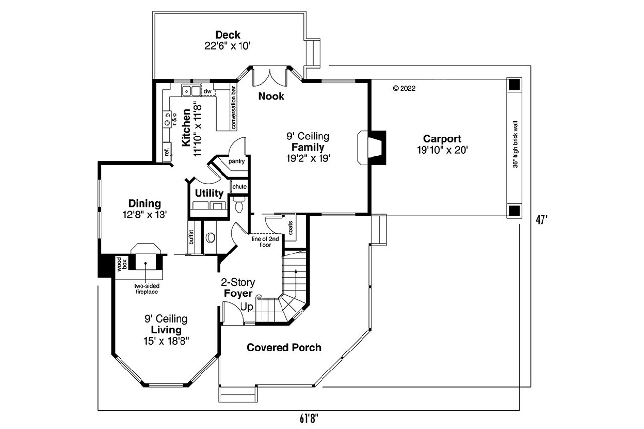 Victorian House Plan - Gibson 29073 - 1st Floor Plan