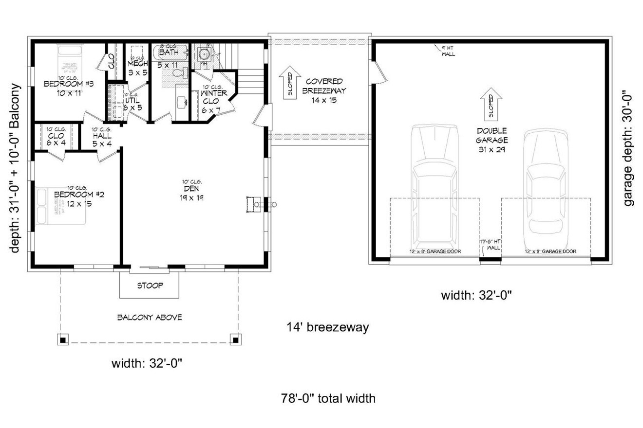 Modern House Plan - Eagle Cliff 29259 - 1st Floor Plan