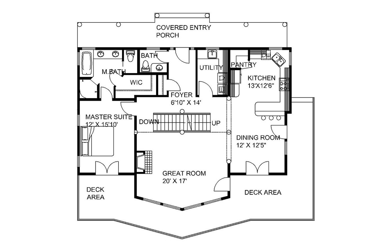 Lodge Style House Plan - 29385 - 1st Floor Plan
