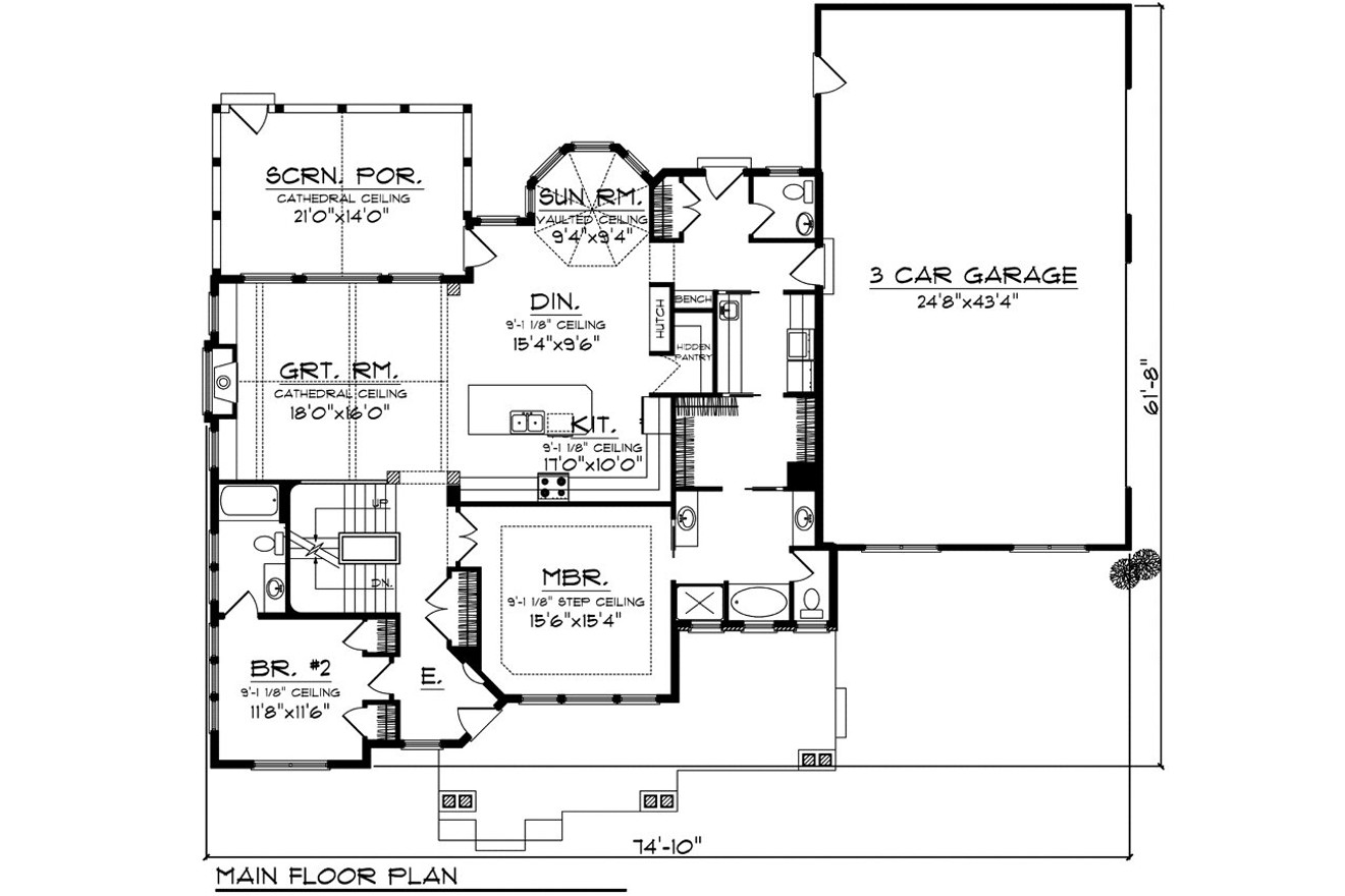 Craftsman House Plan - 29421 - 1st Floor Plan