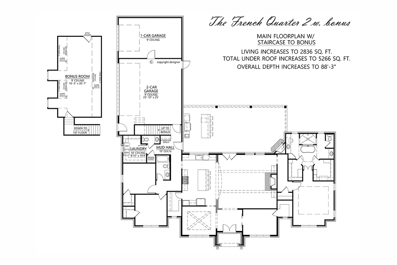 European House Plan - French Quarter 29477 - Optional Floor Plan