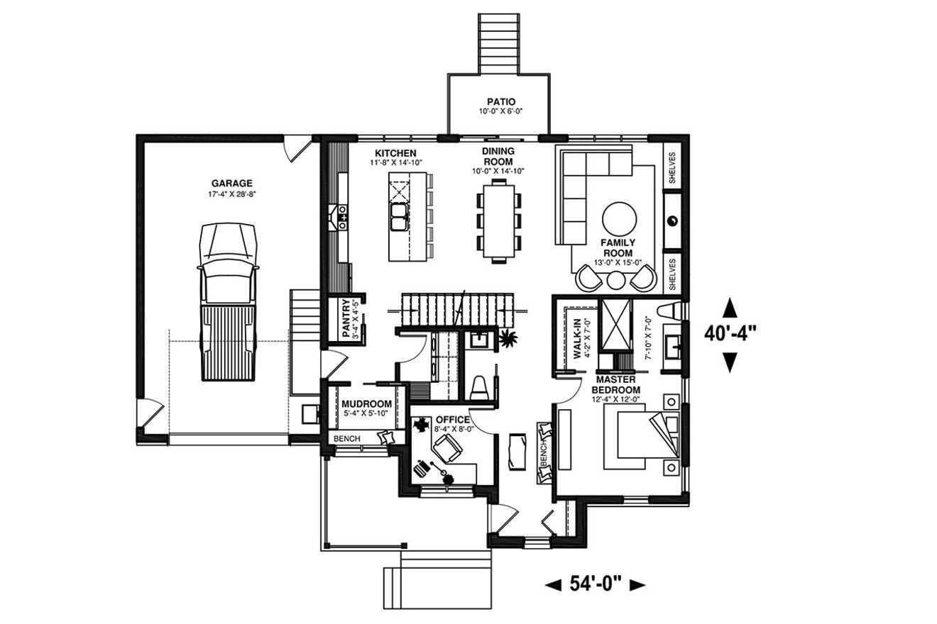 Farmhouse House Plan - Galerno 6 29726 - 1st Floor Plan