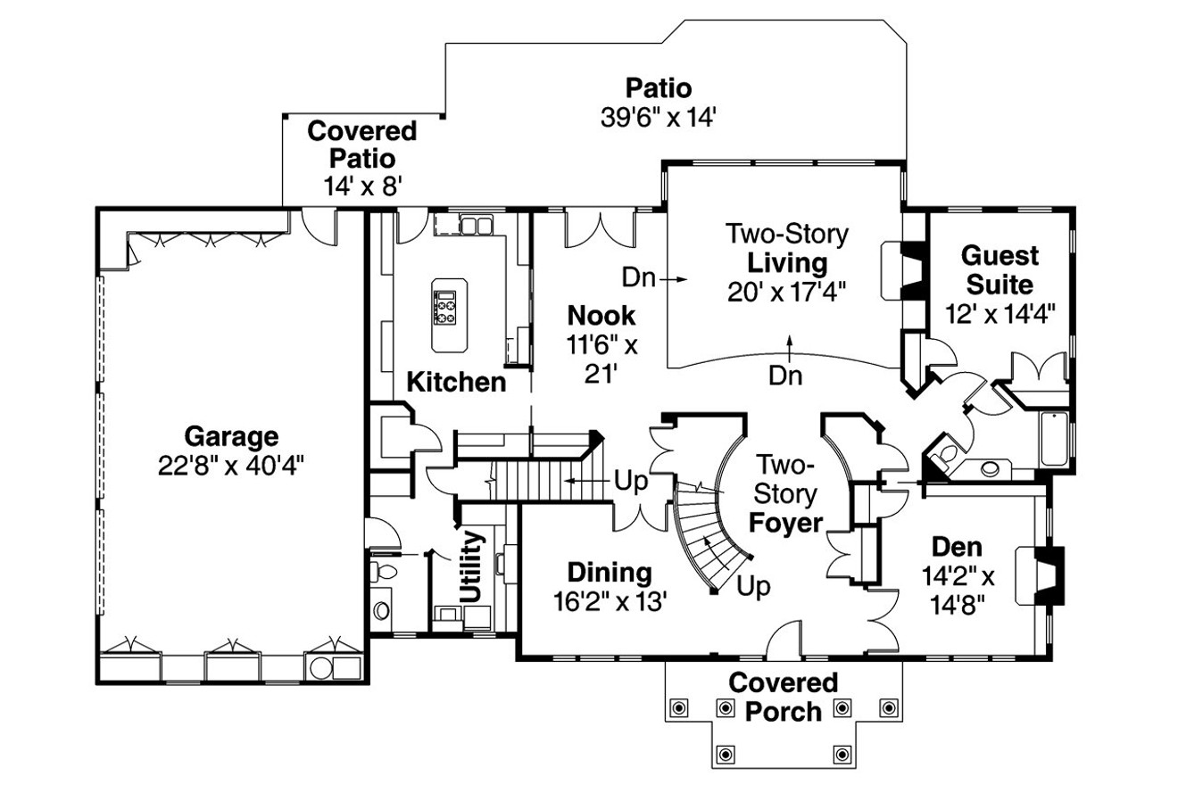 Colonial House Plan - Roxbury 29809 - 1st Floor Plan