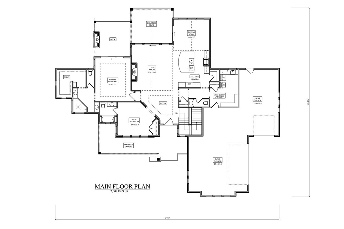 Craftsman House Plan - Mason Lane 29991 - 1st Floor Plan