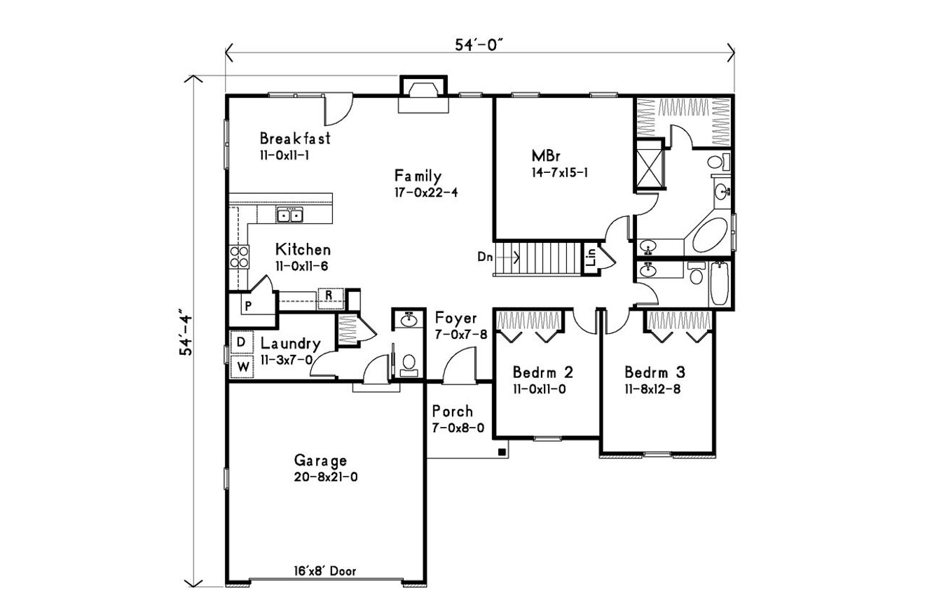 Ranch House Plan - 30042 - 1st Floor Plan