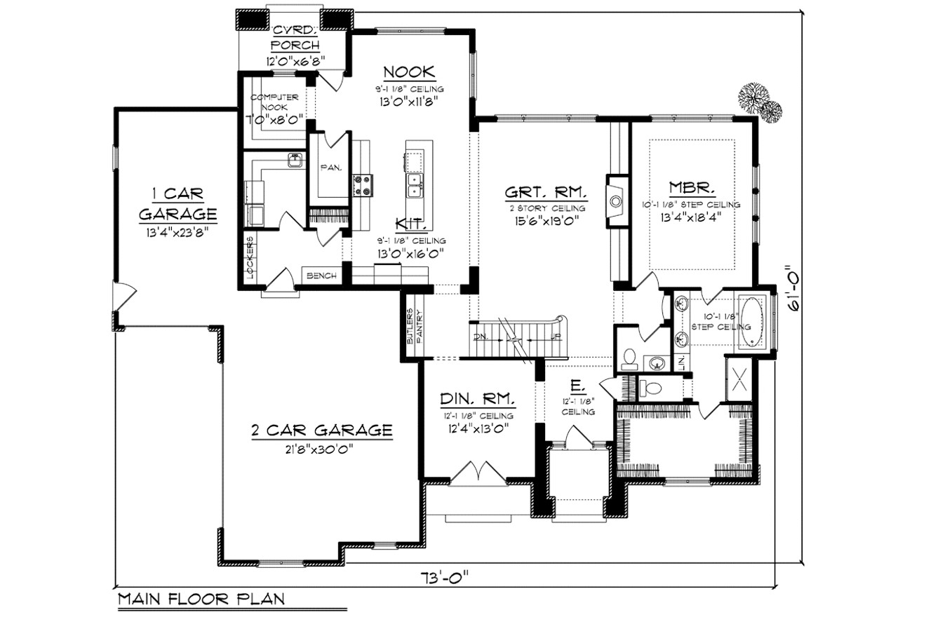 European House Plan - 30072 - 1st Floor Plan