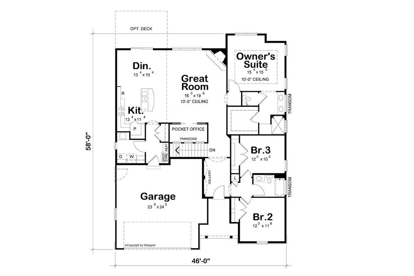 Cottage House Plan - Hickory Cottage 30427 - 1st Floor Plan
