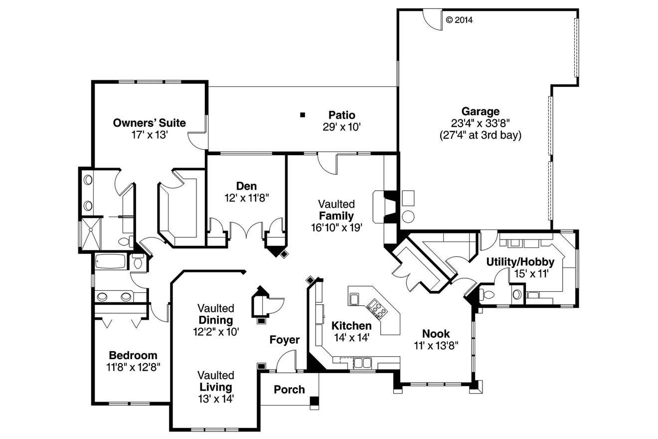 Southwest House Plan - Mesilla 30446 - 1st Floor Plan