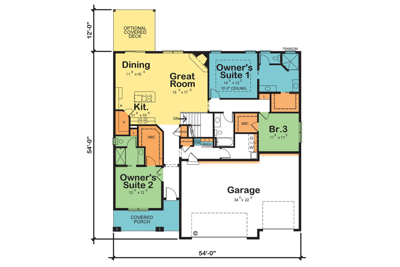 Craftsman House Plan - Cedar Hill 30667 - 1st Floor Plan