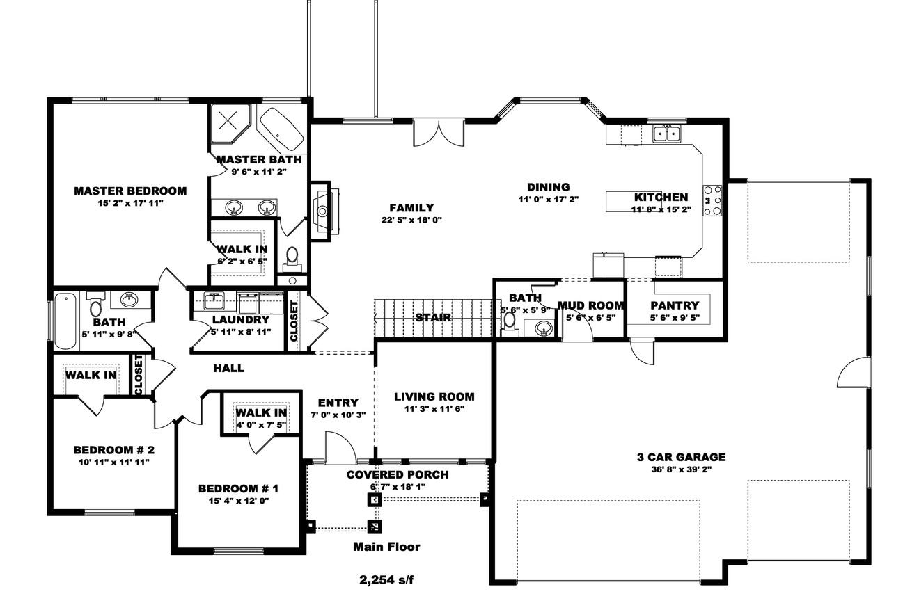 Country House Plan - Cleverley 31052 - 1st Floor Plan