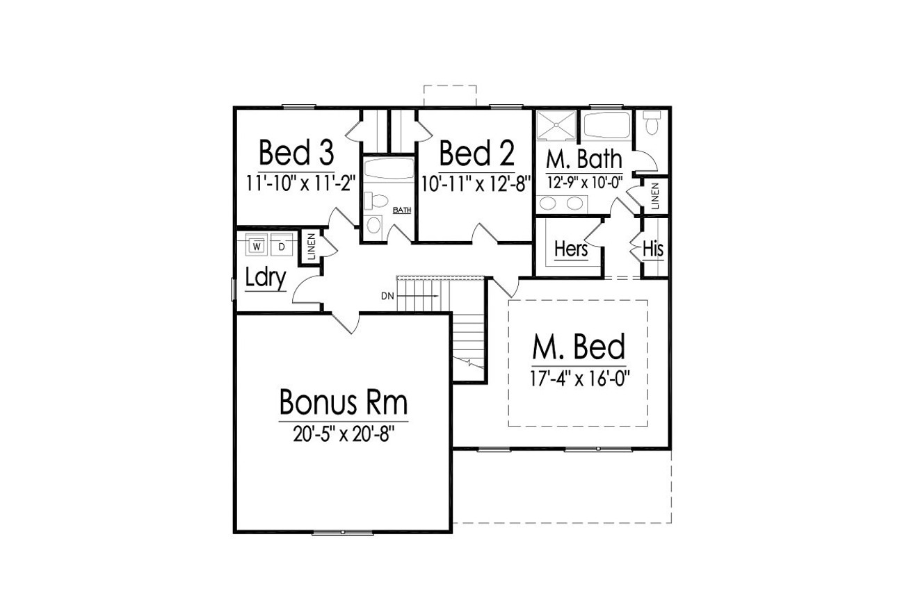 Craftsman House Plan - 31053 - 2nd Floor Plan
