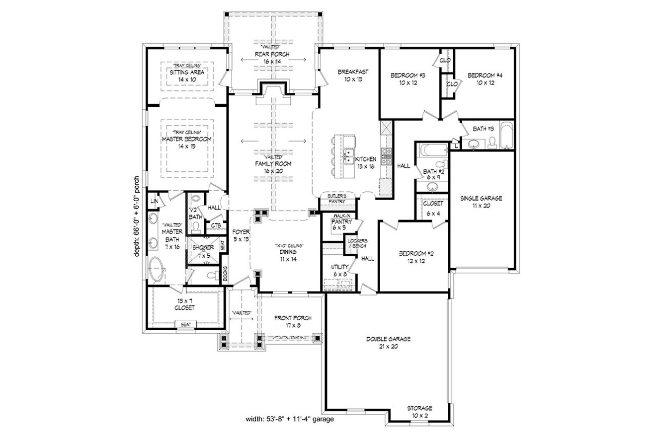 Craftsman House Plan - 31221 - 1st Floor Plan