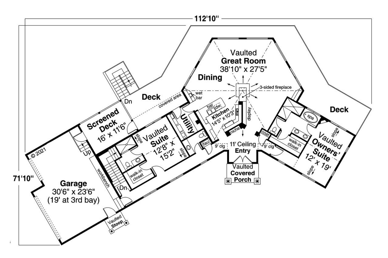 European House Plan - Williamsburg 31229 - 1st Floor Plan