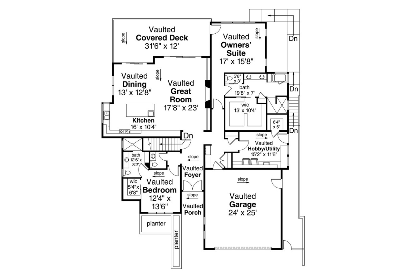 Modern House Plan - Edgefield 31378 - 1st Floor Plan