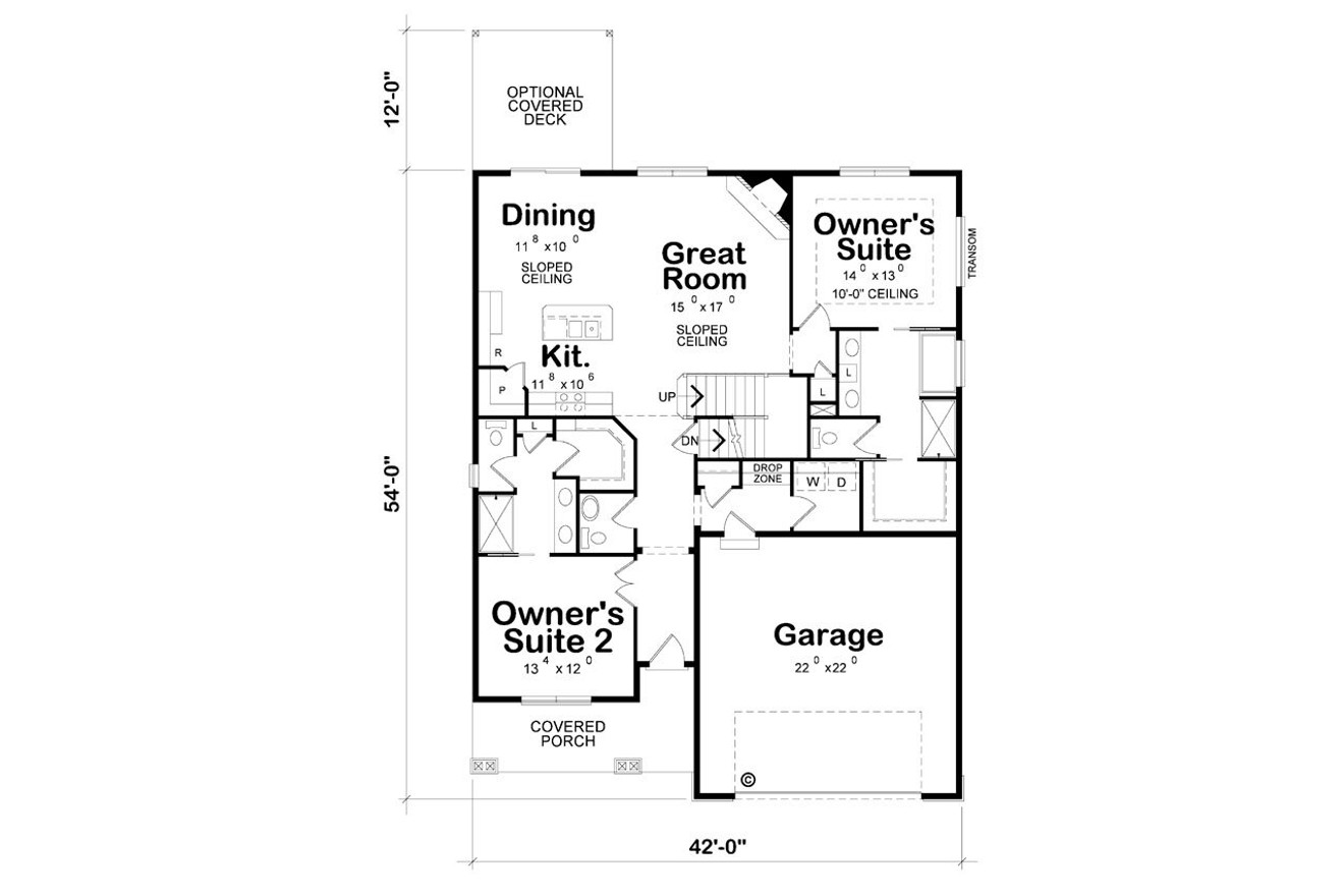 Craftsman House Plan - Cedar Glen II 31836 - 1st Floor Plan