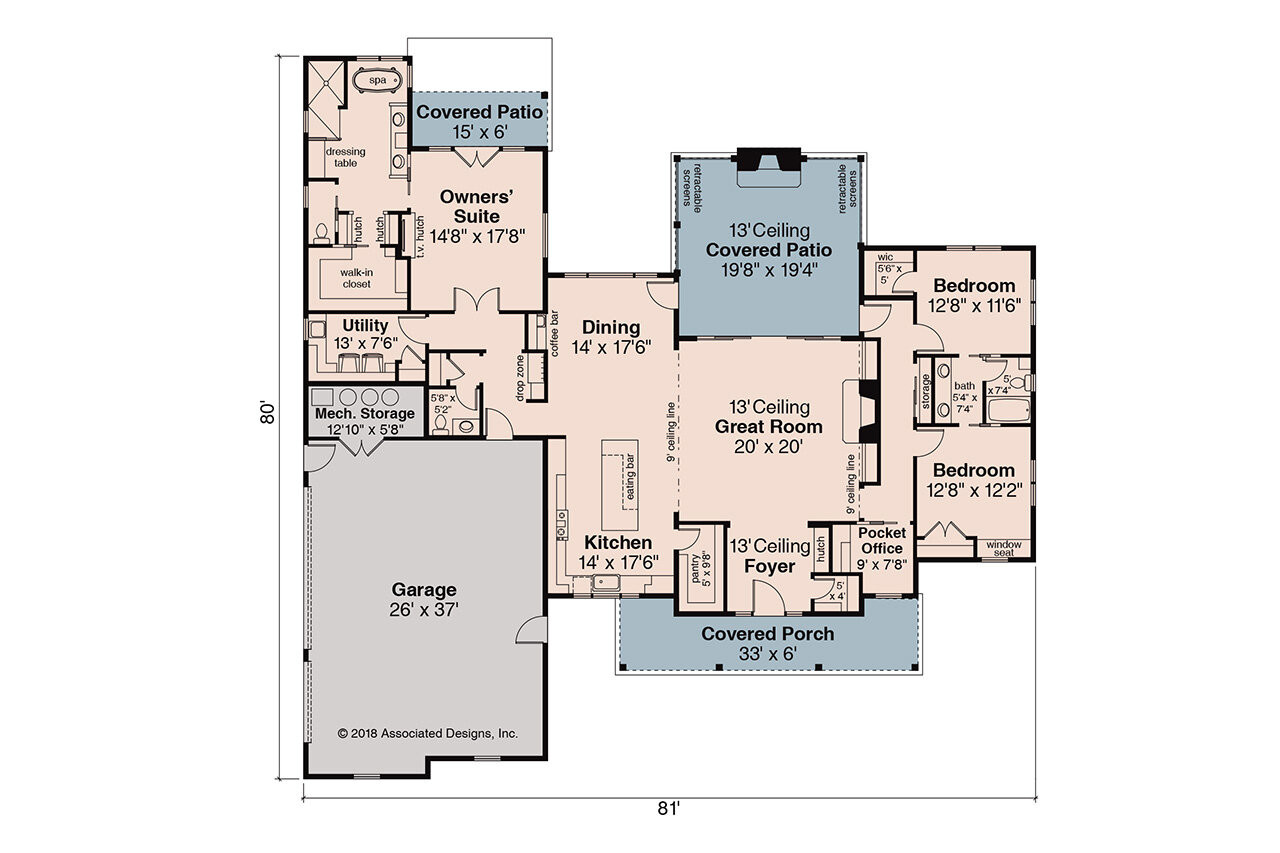 Farmhouse House Plan - Boulderfield 32005 - 1st Floor Plan