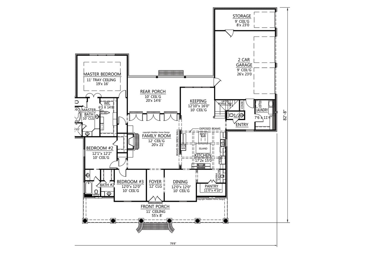 European House Plan - Williamsburg 32252 - 1st Floor Plan