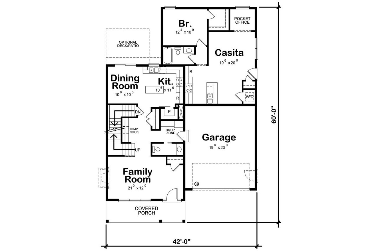 Cape Cod House Plan - Westerly Creek 32520 - 1st Floor Plan