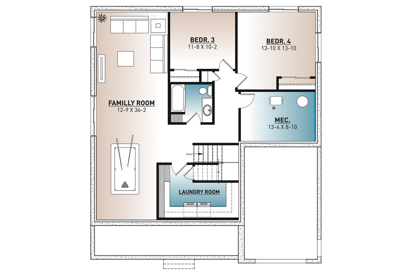 Farmhouse House Plan - Brewster 2 32525 - Basement Floor Plan
