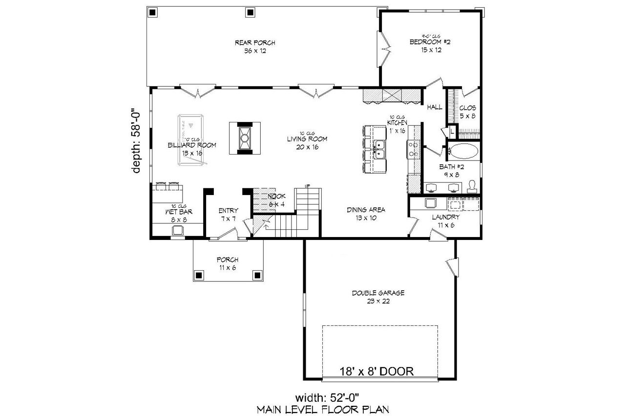 Craftsman House Plan - Grandbury Retreat 32723 - 1st Floor Plan