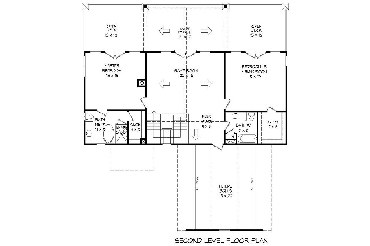 Craftsman House Plan - Grandbury Retreat 32723 - 2nd Floor Plan