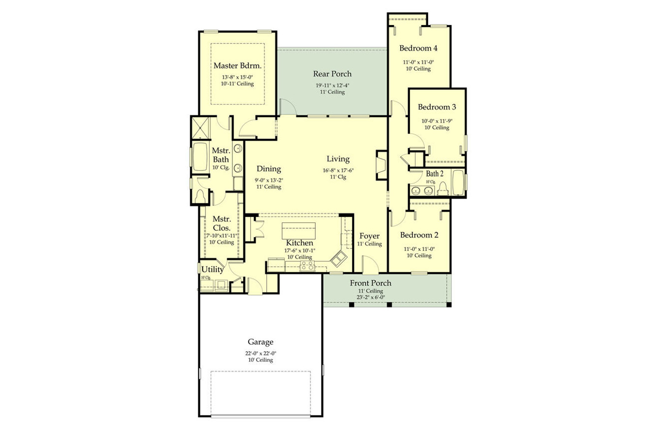Farmhouse House Plan - 32760 - 1st Floor Plan