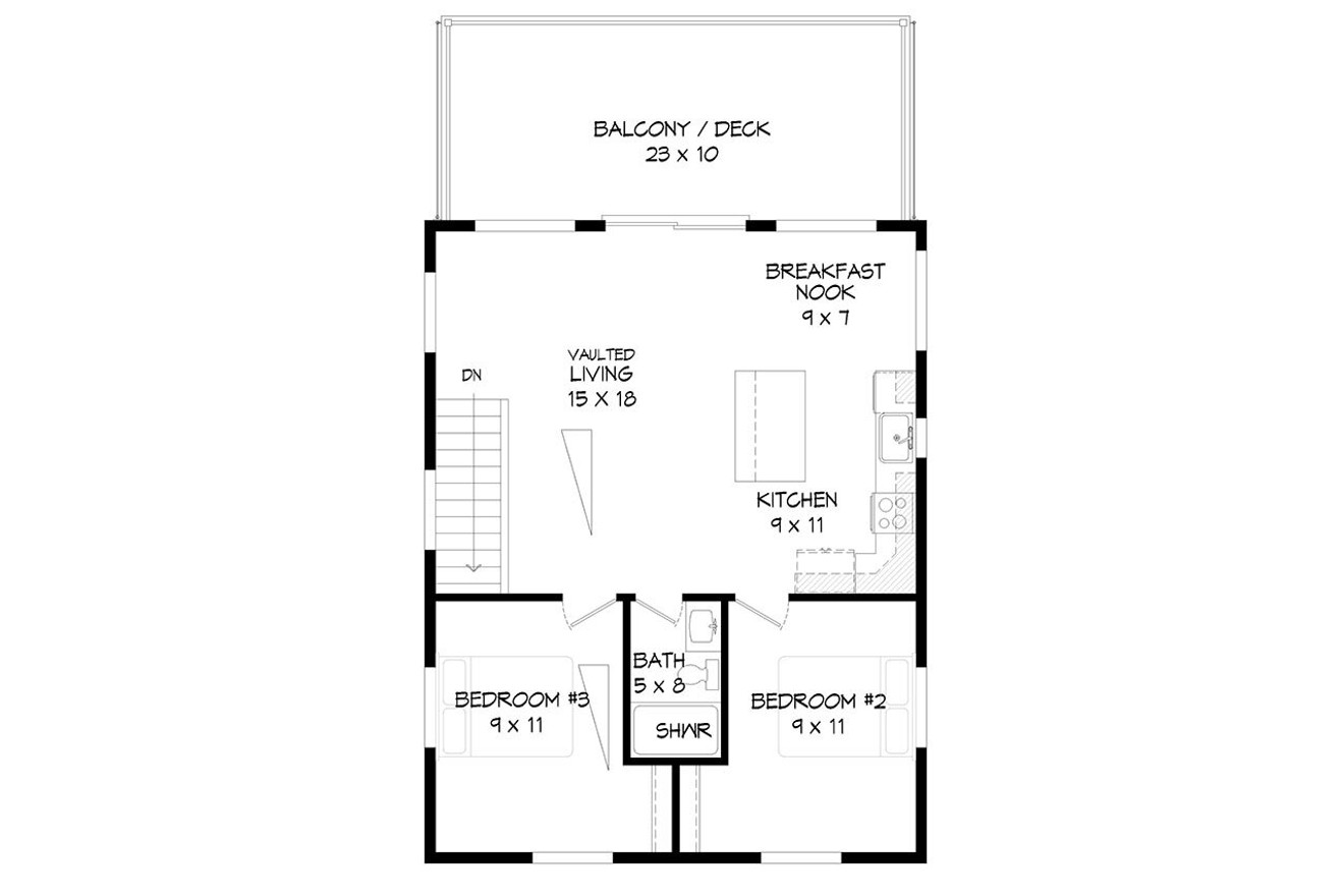 Secondary Image - Contemporary House Plan - Penton Place III 32812 - 2nd Floor Plan