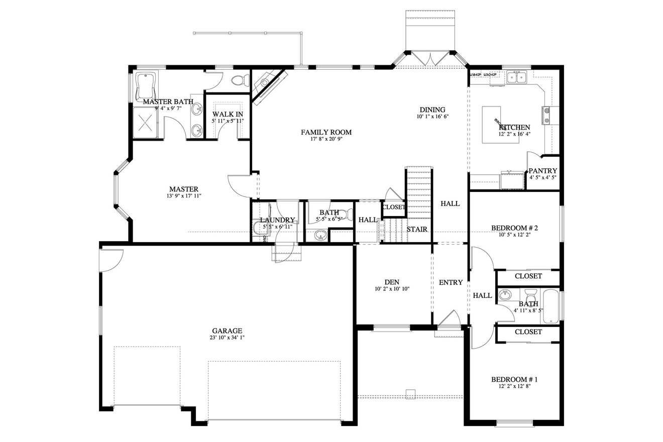 Traditional House Plan - Caldwell 33222 - 1st Floor Plan