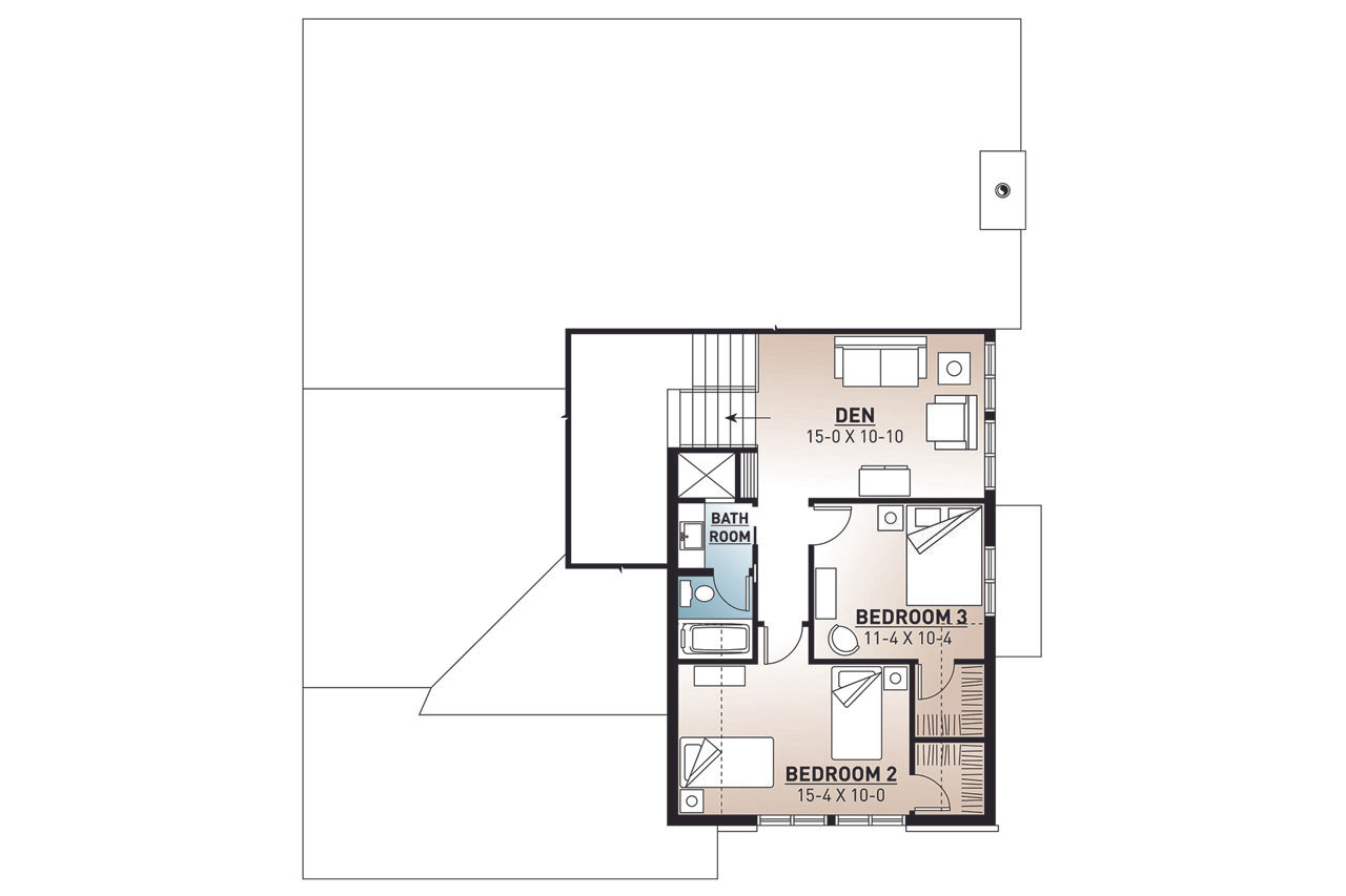 Secondary Image - Craftsman House Plan - Briardale 33250 - 2nd Floor Plan