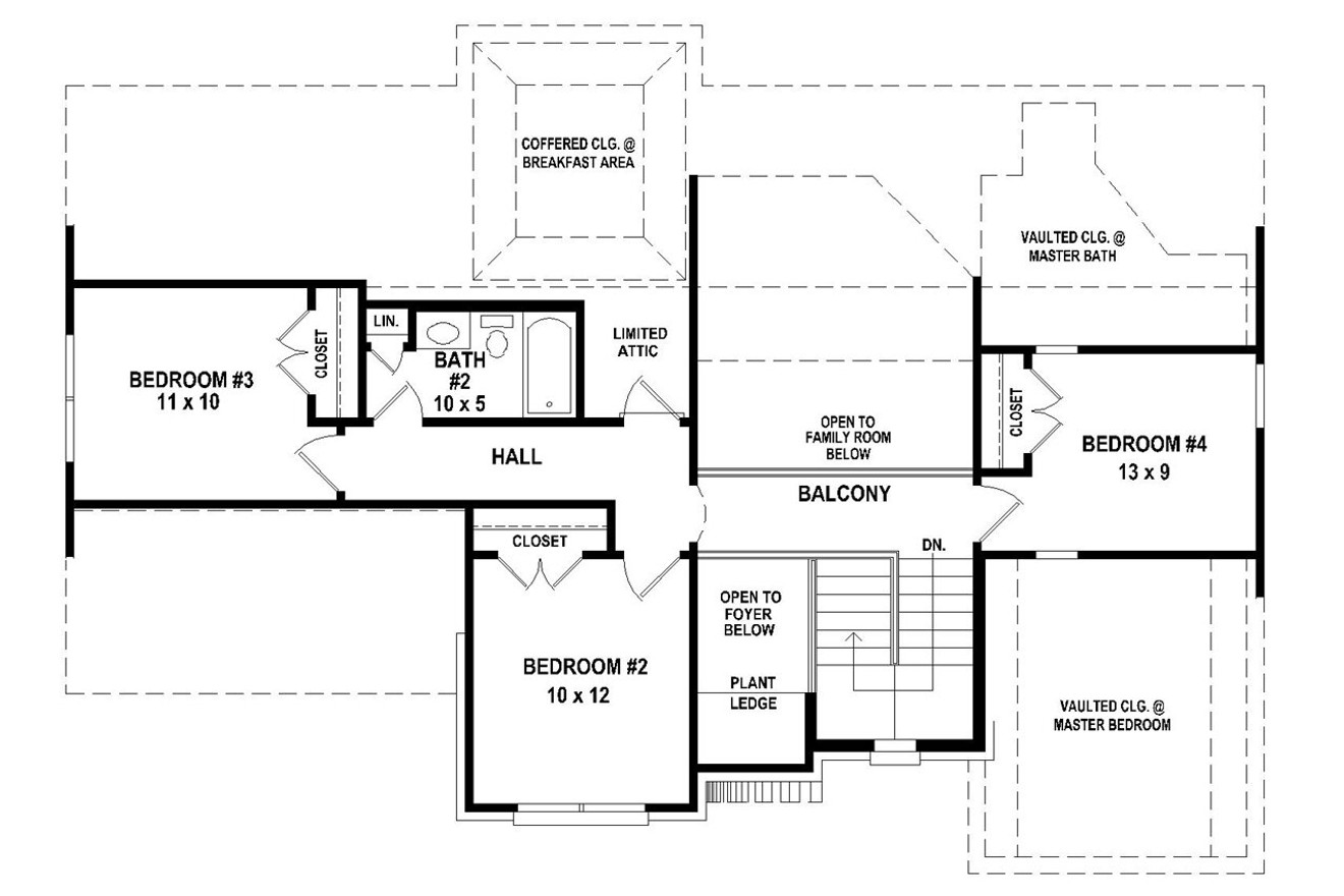 Secondary Image - Classic House Plan - 33358 - 2nd Floor Plan