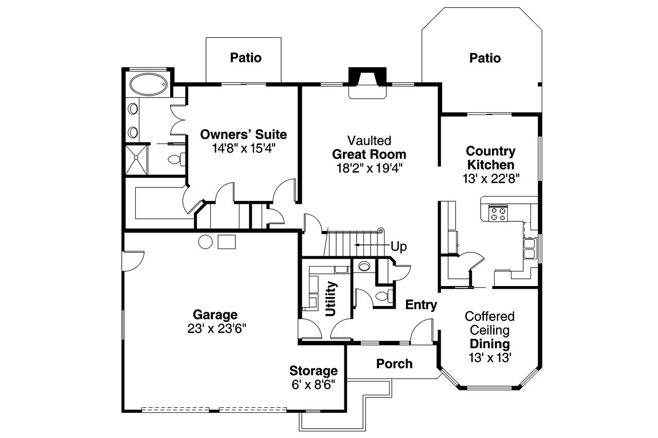 Mediterranean House Plan - Strasbourg 33382 - 1st Floor Plan