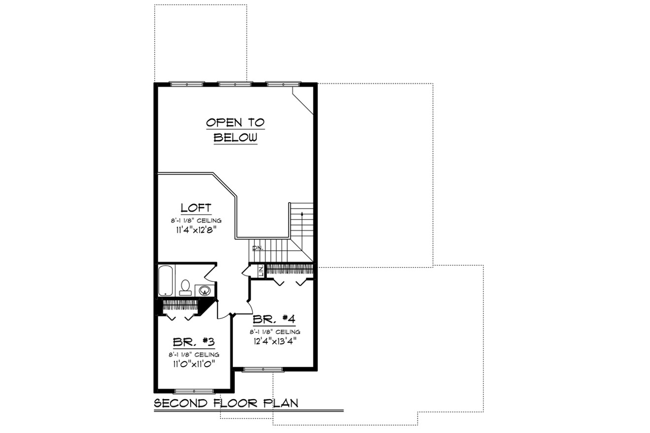 Secondary Image - Craftsman House Plan - 33411 - 2nd Floor Plan