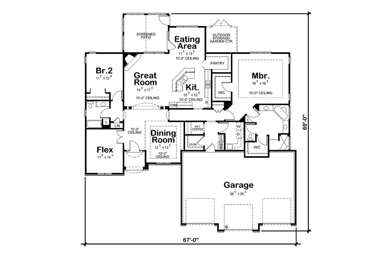 Tuscan House Plan - Losman 33422 - 1st Floor Plan