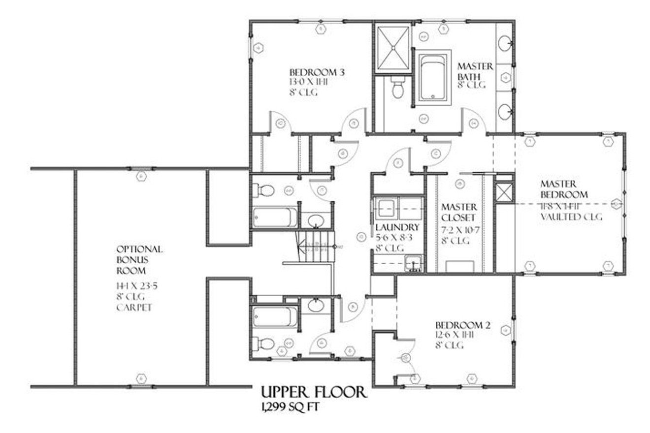 Secondary Image - Tudor House Plan - Trowbridge 33465 - 2nd Floor Plan