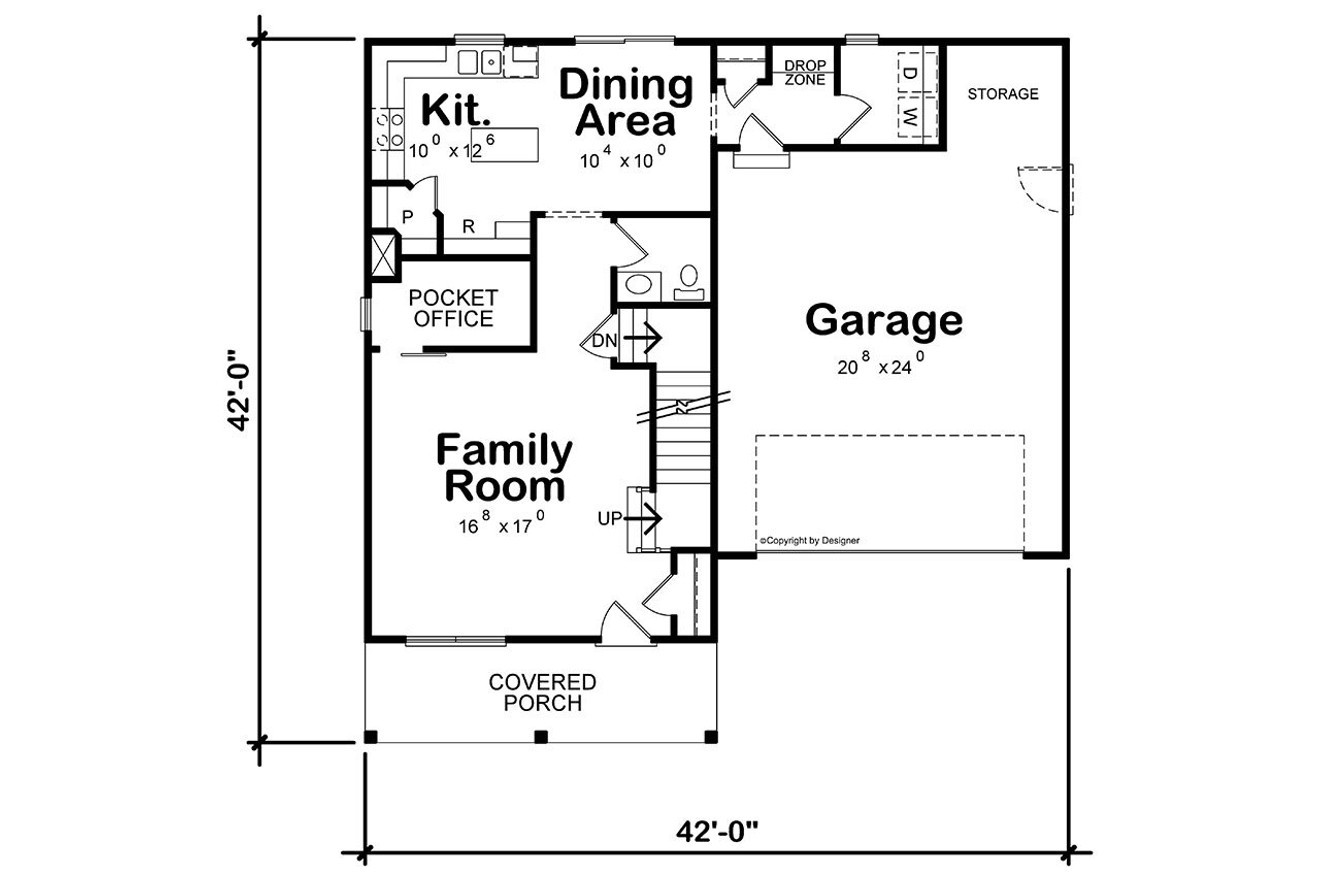 Traditional House Plan - Natalie Park 33595 - 1st Floor Plan