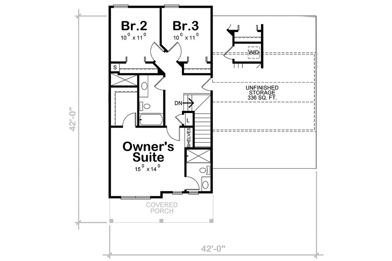 Secondary Image - Traditional House Plan - Natalie Park 33595 - 2nd Floor Plan