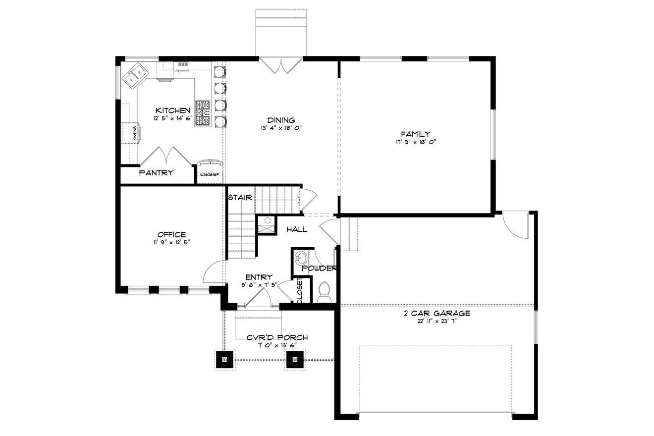 Traditional House Plan - Stoneman 33704 - 1st Floor Plan